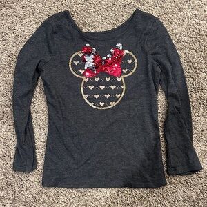 Disney Minnie Mouse Sparkly Long Sleeve Shirt - Red, Gold and Silver Minnie